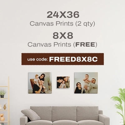 24x36 Canvas Prints (2 qty), 8x8 Canvas Prints (FREE) Use Code: FREE8X8C