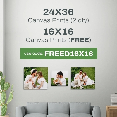 24x36 Canvas Prints (2 qty), 16x16 Canvas Prints (FREE) Use Code: FREED16X16