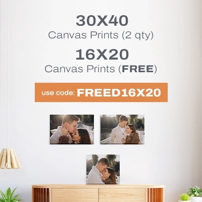 30x40 Canvas Prints (2 qty), 16x20 Canvas Prints (FREE) Use Code: FREED16X20