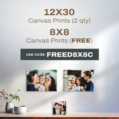 12x30 Canvas Prints (2 qty), 8x8 Canvas Prints (FREE) Use Code: FREED8X8C