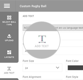 Add Text on Rugby Ball