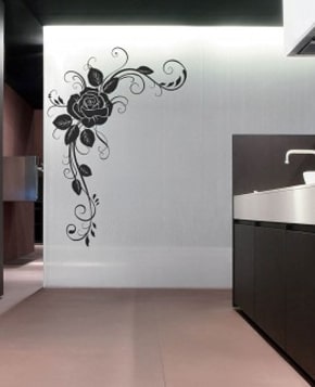 Valentines Day Black Rose Wall Decals