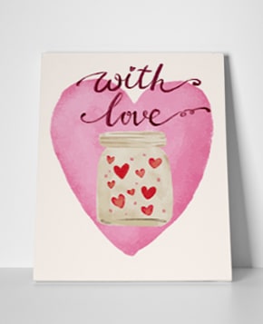 Valentines Day Message Of Love Photo Canvas Prints