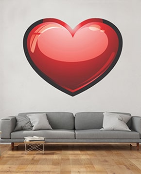 Valentines Day Red Heart Art Wall Decals