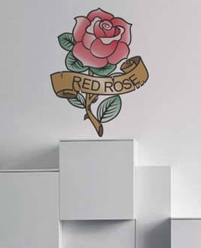 Valentines Day Rose Tattoo Wall Decals