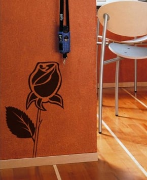 Valentines Day Single Rose Wall Decals
