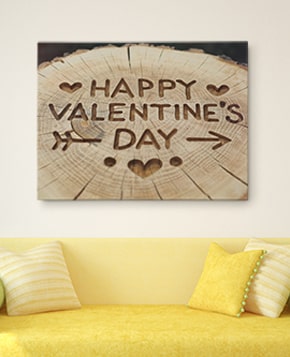 Valentines Day Carved Heart Art Canvas Prints
